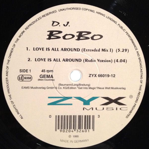 Single Dj Bobo - Love Is All Around